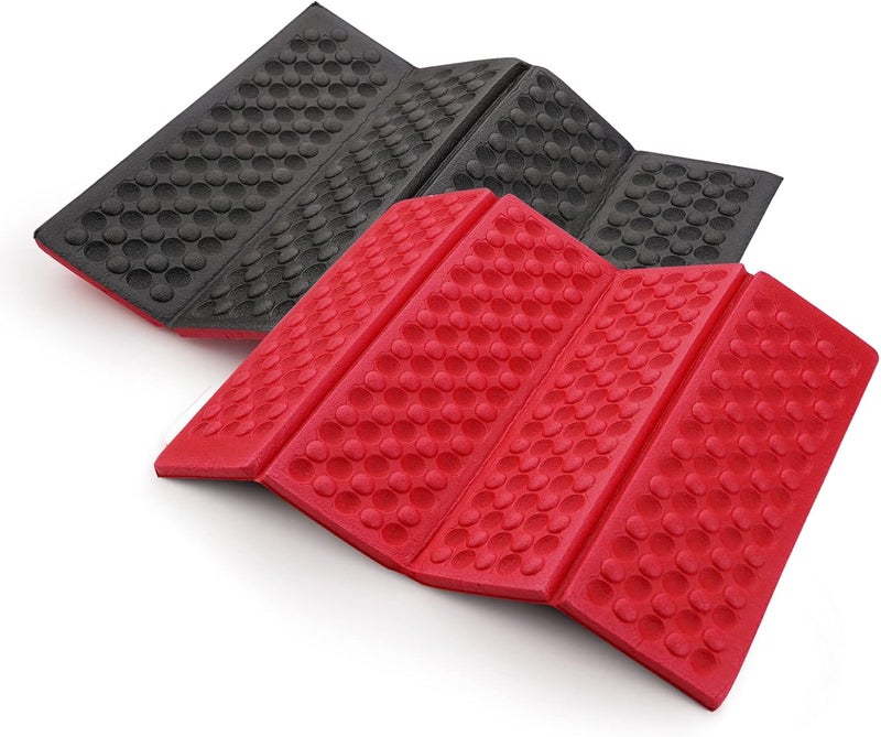 Ace Camp 3940 Portable Lightweight Mini Waterproof Folding Mat, Foam Sitting Pad for Outdoor Activities, Foldable Kneeling and Seat Cushion for Comfort, Red - Image 1
